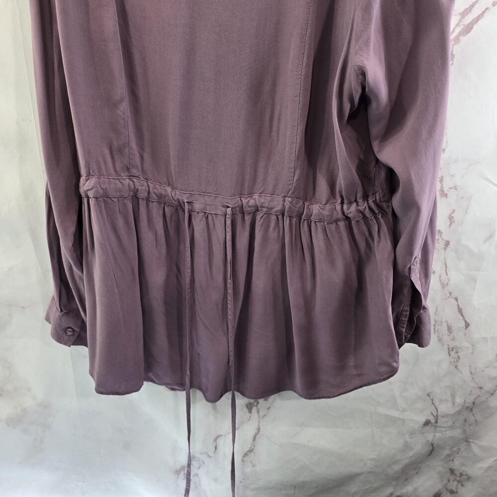 ModCloth Shirt Womens 2X Purple Muave Button Up Blouse Tie Back Mod Cloth - Picture 7 of 10